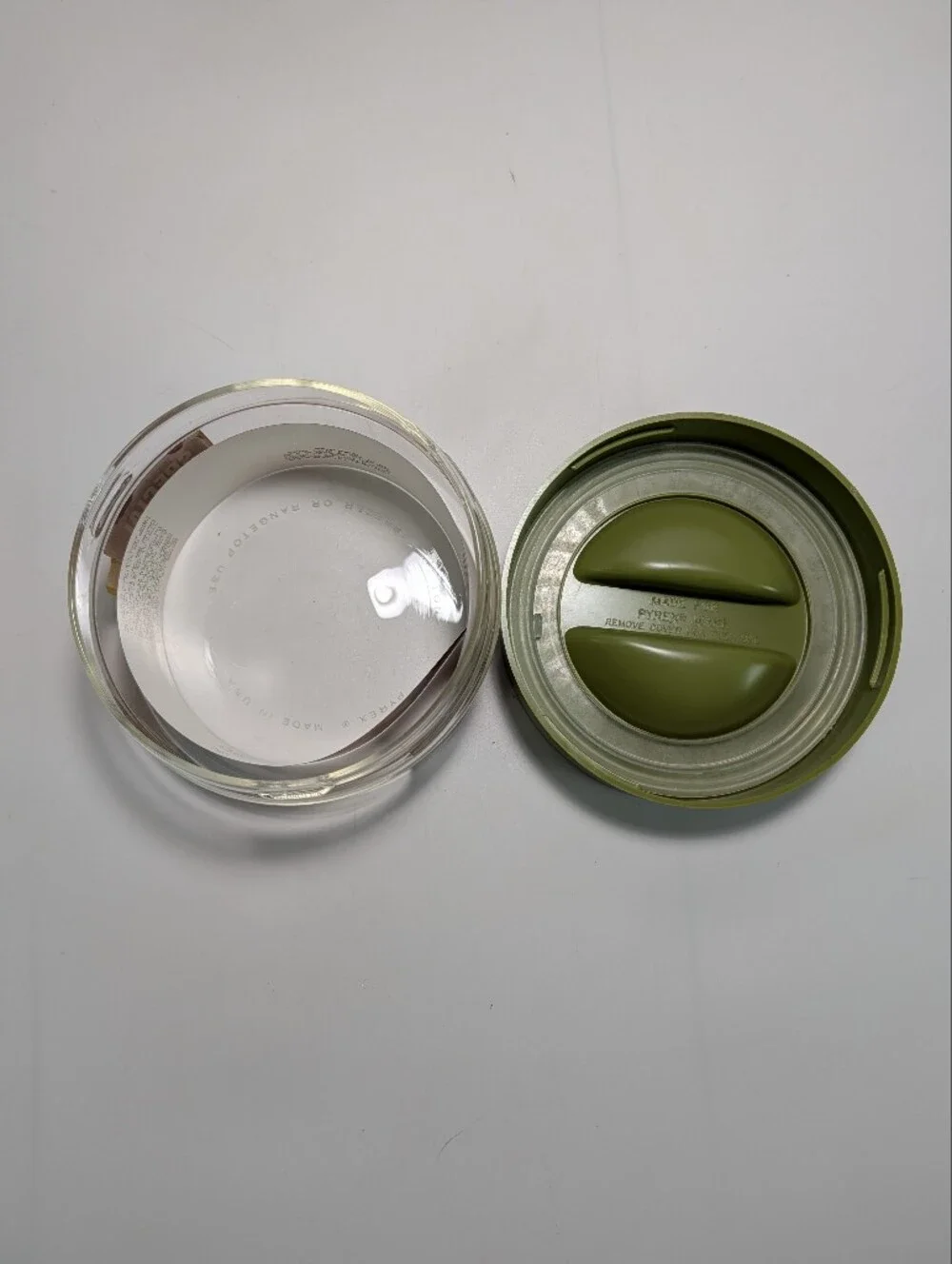 Vintage Pyrex-Ware Store'n See Avocado Green Stackable 32oz Storage Containers